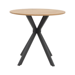 292 000074 2 Table Xuson Argos The Classic natura lmdf-black metal legs D120x75cm