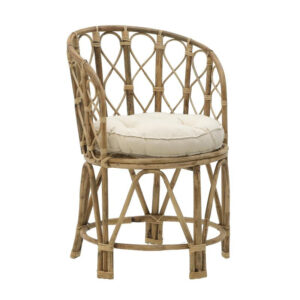 Rostan Argos The Classic natural rattan armchair with cushion 51x50x80cm