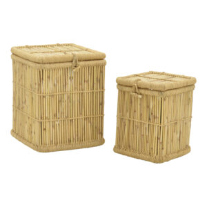 Laundry basket Dremia Argos The Classic 2 pieces set natural bamboo