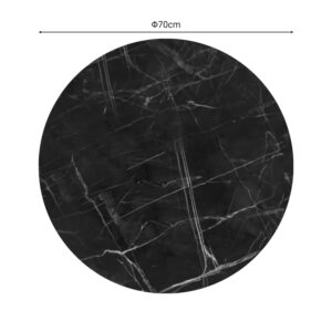 310 000027 1 Table surface Saran Argos The Classic t.Werzalit black marble D70cm