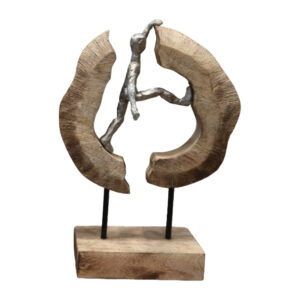 Table decoration Caren Argos The Classic natural mango wood-aluminum 19x10x29cm