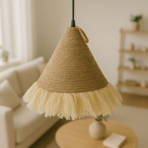 313 000029 1 Geole Argos The Classic jute ceiling lamp in natural shade Φ60x94cm