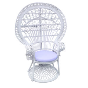 Armchair Dorothy Argos The Classic with white cushion-white rattan 115x53x147cm