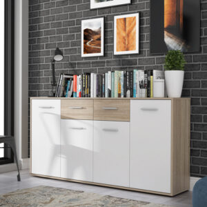 Drepen Argos The Classic melamine buffet in white and sonoma color 162.3x34.2x81.7cm