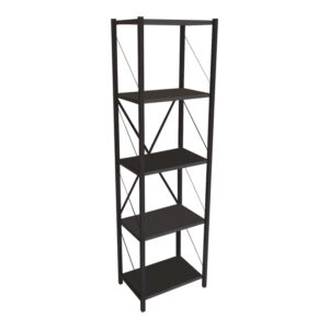 Bookcase Glase Argos The Classic anthracite melamine-black metal 40x30x150cm