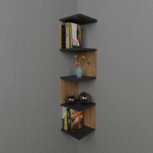 321 000021 1 Wall shelf Zigzag Argos The Classic oak-anthracite melamine 25x25x109cm