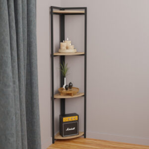 Floor corner shelf Byrk Argos The Classic oak melamine-black metal 30x30x160cm