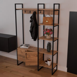 321 000061 1 Entrance furniture Thoj Argos The Classic oak melamine-black metal 120x34x180cm