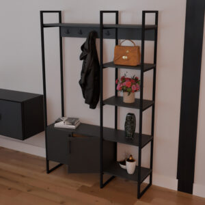 321 000062 1 Entrance furniture Thoj Argos The Classic anthracite melamine-black metal 120x34x180cm