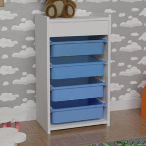 321 000065 1 Cabinet with baskets Toily Argos The Classic white-blue melamine 45x30x75cm