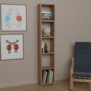 321 000092 Barzine Argos The Classic melamine bookcase in natural shade 27.6x19.5x150cm