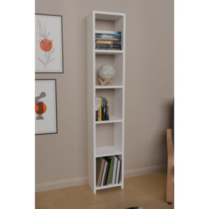 321 000093 Barzine Argos The Classic melamine bookcase in white shade 27.6x19.5x150cm