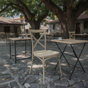 326 000016 1 Stackable Crossie chair Argos The Classic pp in cappuccino shade 38x46.5x82cm
