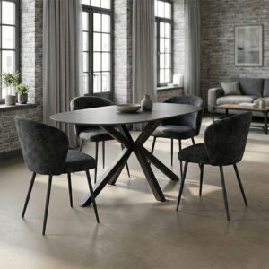 327 000030 1 Makrey table Argos The Classic gray marble ceramic-black metal 160x90x75cm