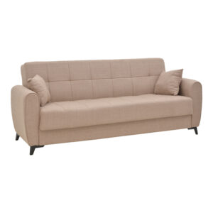 Sofa-bed with storage three-seater Lincoln Argos The Classic beige fabric 225x75x85cm