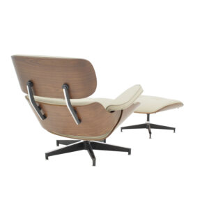 332 000007 1 Armchair-footstool relax Jenna Argos The Classic beige pu-plywood walnut-chrome base 82x92x82cm