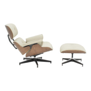 332 000007 2 Armchair-footstool relax Jenna Argos The Classic beige pu-plywood walnut-chrome base 82x92x82cm