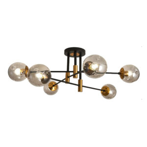 342 000010 Multi-light ceiling lamp Catrene Argos The Classic black metal-glass 76χ30cm