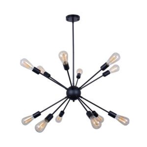 Multi-light ceiling lamp Ponile Argos The Classic black metal 100x110cm