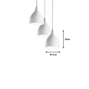 342 000023 1 Three-light ceiling lamp Perce II Argos The Classic white metal 30x17x120cm
