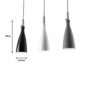 342 000042 1 Eracile Argos The Classic three-light ceiling lamp black-white-grey metal 70x38cm