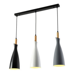 342 000042 Eracile Argos The Classic three-light ceiling lamp black-white-grey metal 70x38cm