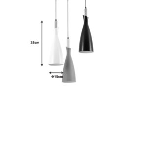 342 000043 1 Three-light ceiling lamp Eracile I Argos The Classic black-white-grey metal 30x30x138cm