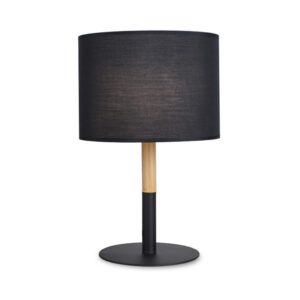 342 000054 Table lamp Kerky Argos The Classic black-natural metal-wood-fabric D25x40cm