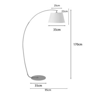 342 000057 2 Glinze Argos The Classic floor lamp white metal 90x38x180cm