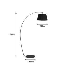 342 000058 1 Glinze Argos The Classic floor lamp black metal 90x38x170cm