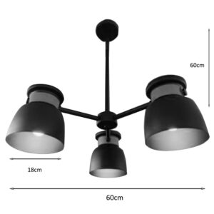 342 000061 1 Pomonge Argos The Classic three-light ceiling lamp black metal-wood D60x70cm