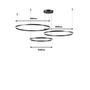 342 000063 1 Ceiling lamp Premele Argos The Classic led black metal D120x150cm