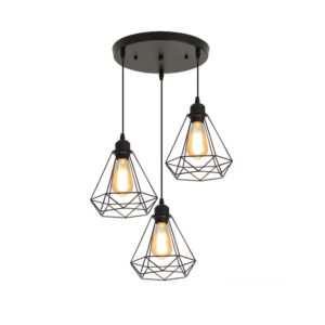 Jabrey Argos The Classic three-light ceiling lamp black metal D30x25cm