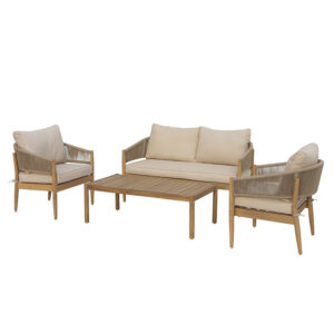 405 000001 3 Outdoor lounge set Lemanda Argos The Classic acacia wood with rope -beige cushions