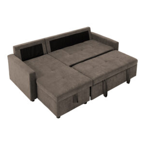 410 000002 3 Corner reversible sofa bed Napora Argos The Classic with storage space in grey beige fabric 214x83/138x90cm
