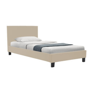 Bed Nevil Argos The Classic ecru pu-wooden black leg 90x190cm