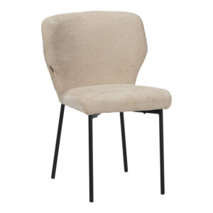 Mavier chair Argos The Classic beige fabric-black metal legs 48x61.5x82cm