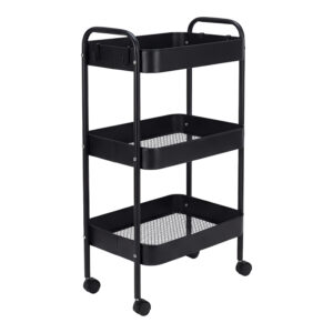 3-tier trolley Nedea Argos The Classic black metal 41x30x77cm