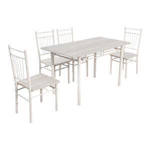 Dining set Roza Argos The Classic 5pcs sonoma mdf and metal white legs 120x65x75cm