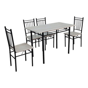Dining set Roza Argos The Classic 5pcs sonoma mdf and metal black legs 110x60x75cm