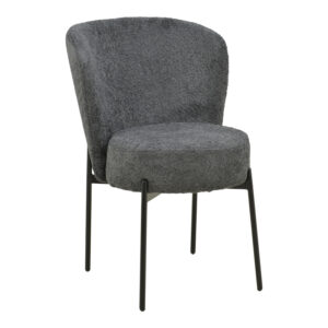 Chair Houlian Argos The Classic athracite fabric-black metal leg 46x66x89cm
