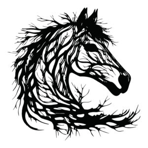 Wall deco Horsy Argos The Classic black metal 60x1.5x60cm