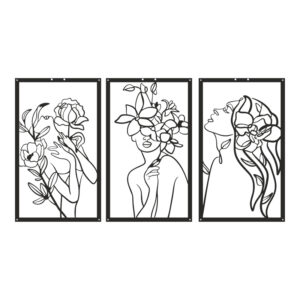 Wall deco Witho Argos The Classic set of 3 pieces black metal 30x1.5x50cm