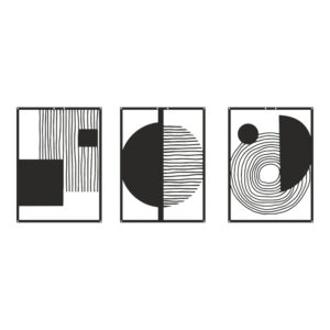 Wall deco Harimia Argos The Classic set of 3 pieces black metal 37x1.5x50cm