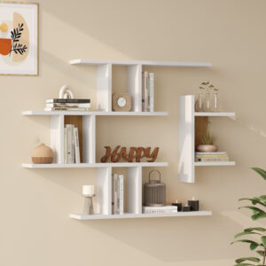 Wall shelf Ledia Argos The Classic white with oak color 110.6x14.5x78cm