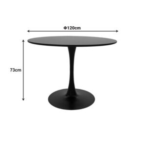 200 001419 3 Dining table Balou-Noor Argos The Classic set of 5 MDF black-grey D120x73cm