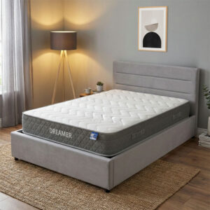 Bed with mattress and storage space Molito-Dreamer Argos The Classic velvet gray 120x200cm