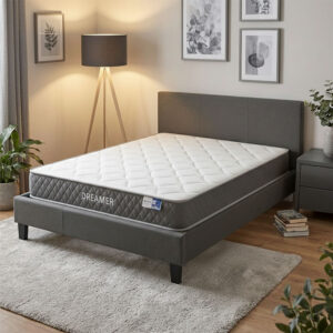 Bed with mattress Nevil-Dreamer Argos The Classic fabric anthracite 150x200cm