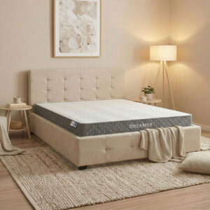 200 001496 Bed with mattress and storage space Roi-Dreamer Argos The Classic fabric ecru 160x200cm