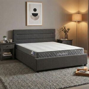Bed with mattress and storage space Molito-Dreamer Argos The Classic anthracite fabric 160x200cm